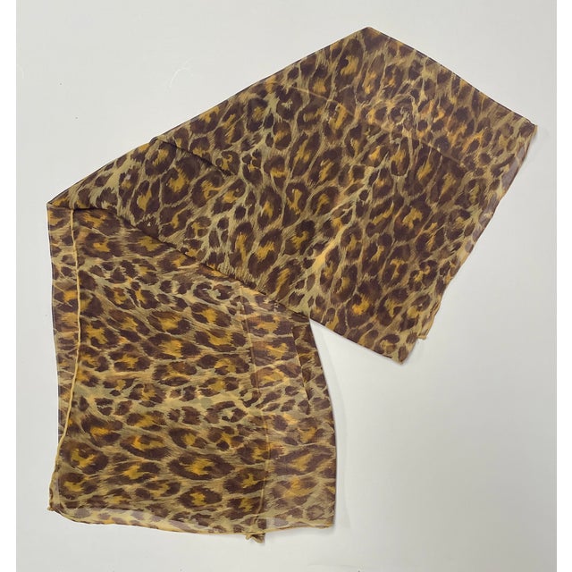 1960 Leopard Printed Silk Chiffon Scarf - For Sale - Image 4 of 4