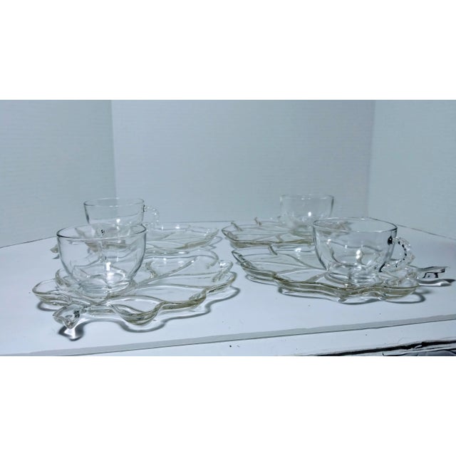 1940s 1940s Hazel Atlas Leaf Snack Set- 8 Pieces For Sale - Image 5 of 8