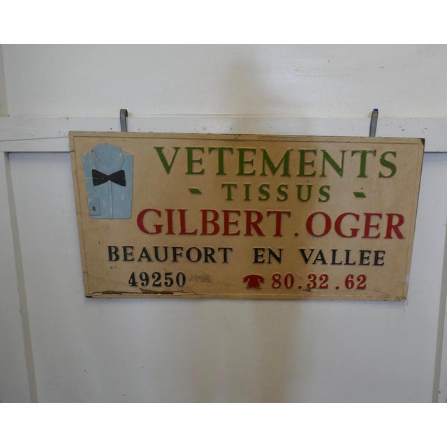 French Haberdashery Market Stall Hanging Signs, 1930s, Set of 2 For Sale - Image 3 of 5