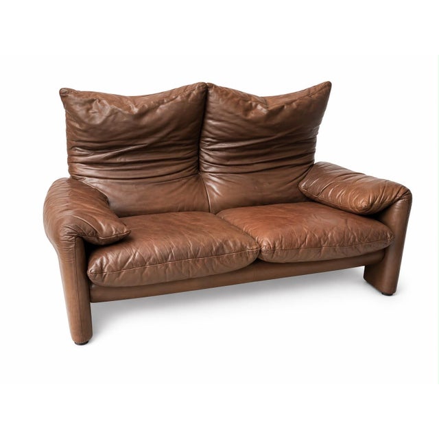 Original Cassina Maralunga two-seater sofa, designed according to the iconic design by world-renowned Italian designer...