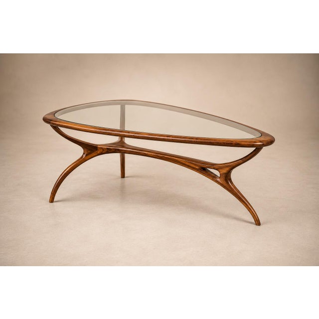 Mid-Century Modern Large “Egg” Coffee Table in Caviúna Wood & Glass by Giuseppe Scapinelli, Brazil, 1950s For Sale - Image 3 of 18