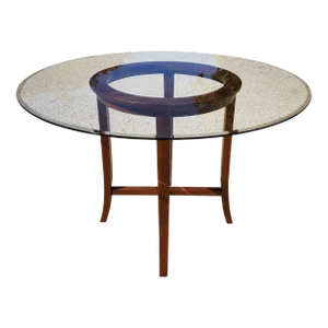 Bar Height Round Glass Top Dining Table