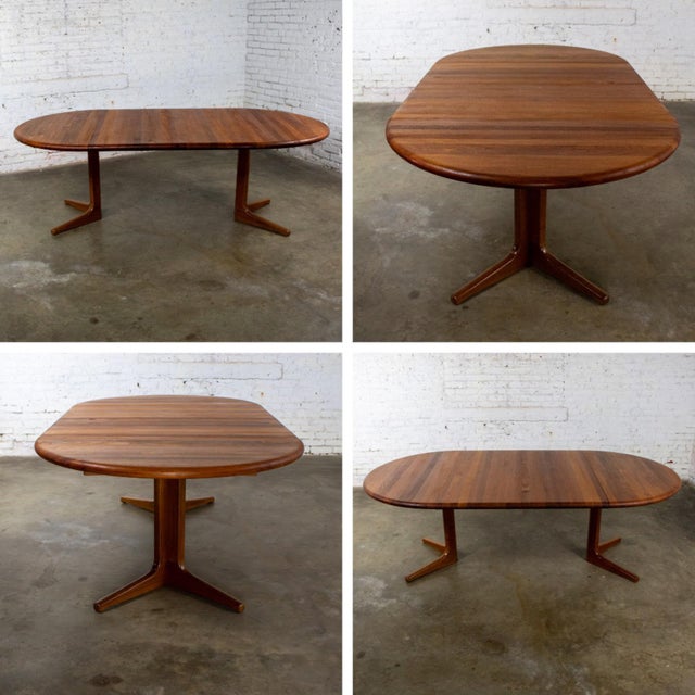 Mid-20th Century Scandinavian Modern Dining Table Solid Teak Round to Oval Expanding by Glostrup Mobelfabrik For Sale - Image 14 of 18