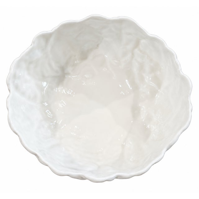 English 1960s English Majolica-Style Footed Coalport Countryware White Bone China Leaf Bowl For Sale - Image 3 of 4