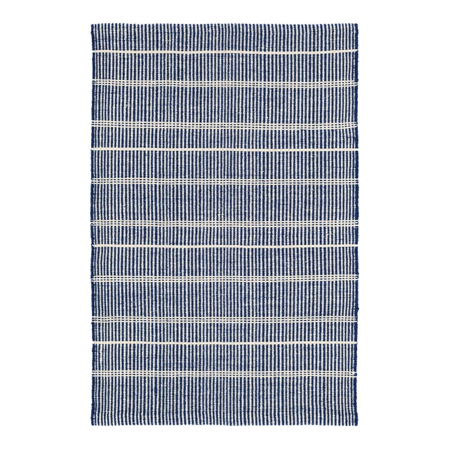 Bunny Williams for Dash & Albert Samson Navy Indoor/Outdoor Rug, 7' 6" x 9' 6" For Sale