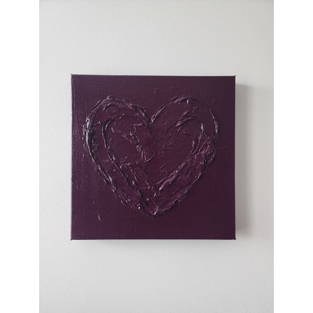 2020s Textured Abstract Heart Painting For Sale - Image 5 of 11
