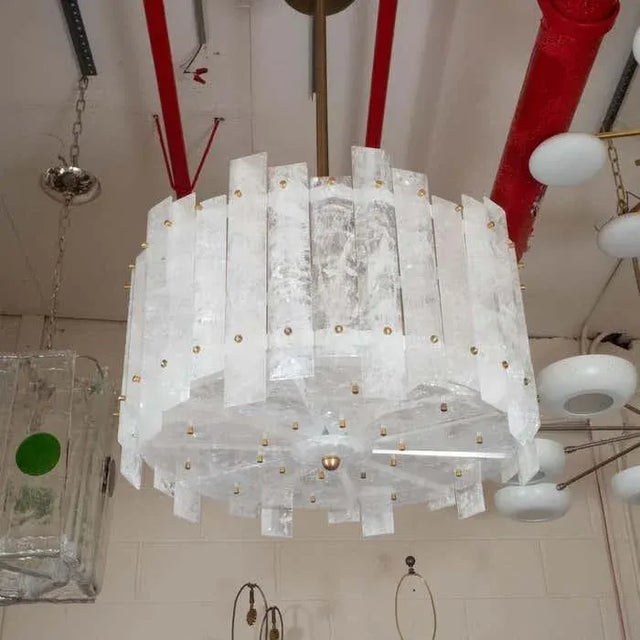 Glass Early 21st Century Marcelo Bessa Hand Beveled Brazilian Rock Crystal Chandelier For Sale - Image 7 of 13