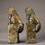 Asian Bronze Pair of Water-Drawing Mythical Beasts (Xishui Shou) With Gold Inlay - Green Patina Bronze Figurines on Bases For Sale - Image 3 of 9