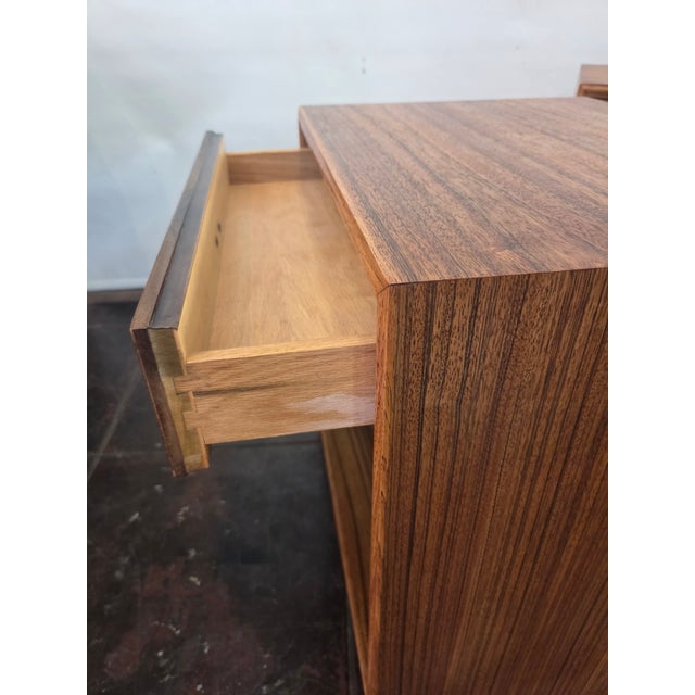 Gold Mid Century Modern Pair Nightstands Drexel "Composite" Line 1960 Barney Flagg Designer For Sale - Image 8 of 9