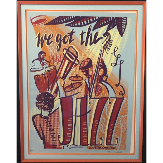 Modern 2015 Monica Rose Kelly Signed Limited Edition "We Got the Jazz" Framed Screen Print For Sale - Image 3 of 8