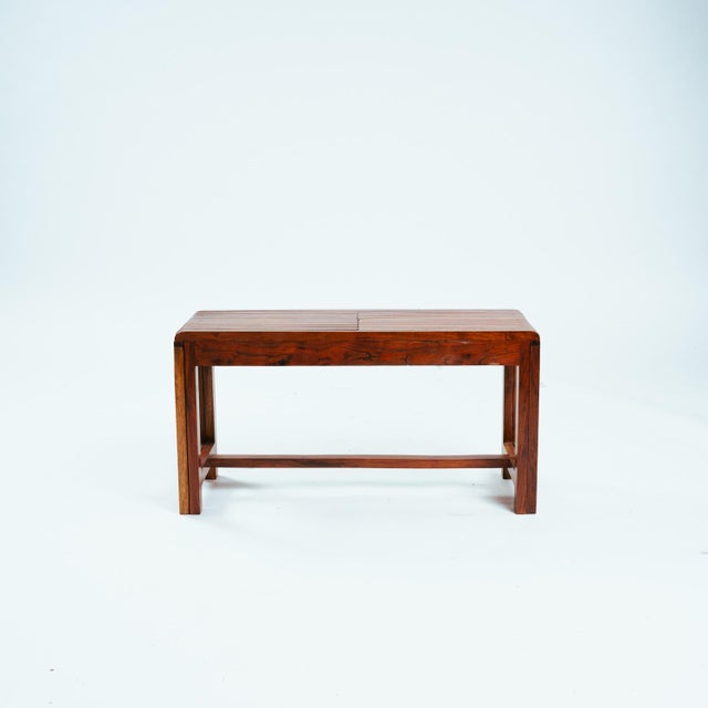 Wood Vintage Slat Extendable Bench For Sale - Image 7 of 17