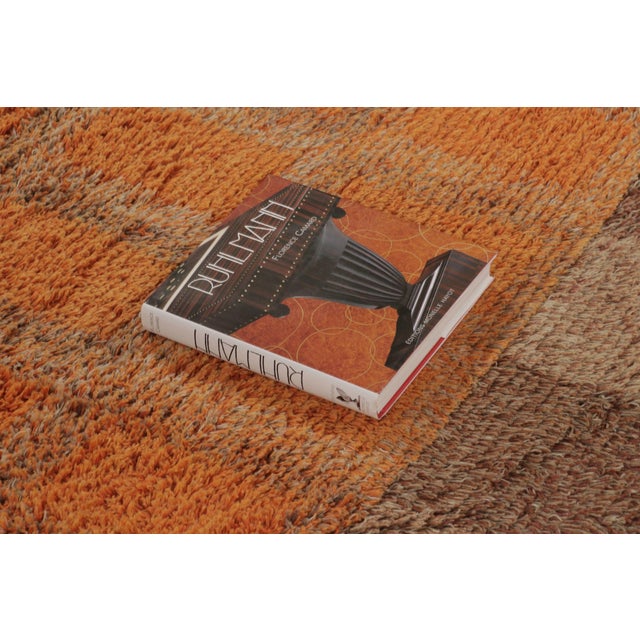 Vintage Swedish Rya Rug, Orange and Brown Geometric Checkerboard - Rug & Kilim For Sale - Image 9 of 9