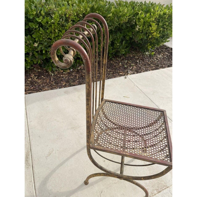 1940s or 50s Mid Century Mid-Century Modern Gold Gilt Iron Chair For Sale In Phoenix - Image 6 of 6