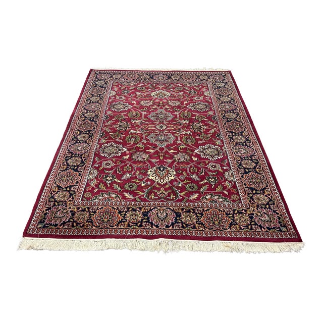 5ft 10in × 8ft 10in Oriental Wool Area Rug For Sale