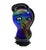 Hand Crafted Murano Pop Art Glass Sculpture of the Stylized Head of a Woman. Vivid colors of cobalt blue and black with...