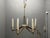 White Vintage Italian Walnut Veneer and Opaline Glass Six-Light Chandelier, 1950s For Sale - Image 8 of 18
