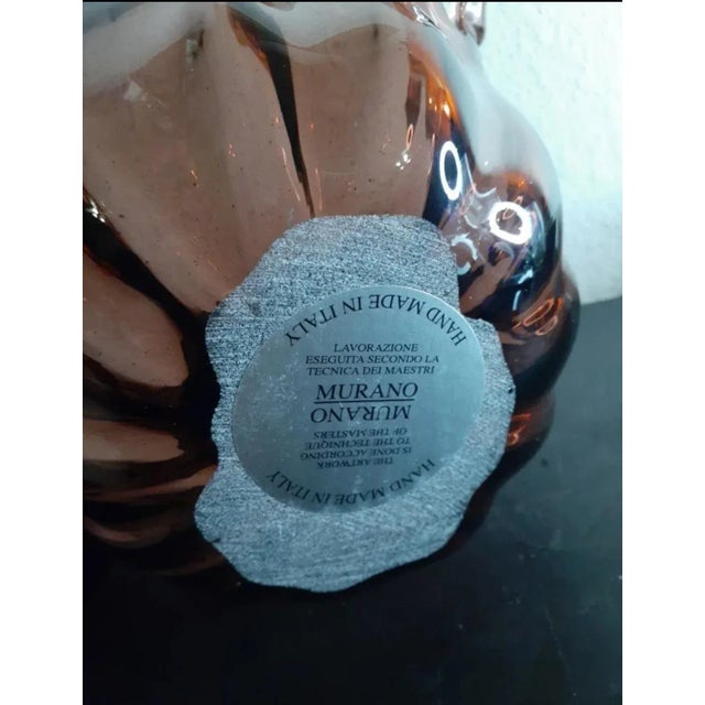 1980s White Murano Italy Amethyst Freeform Vase For Sale - Image 4 of 6