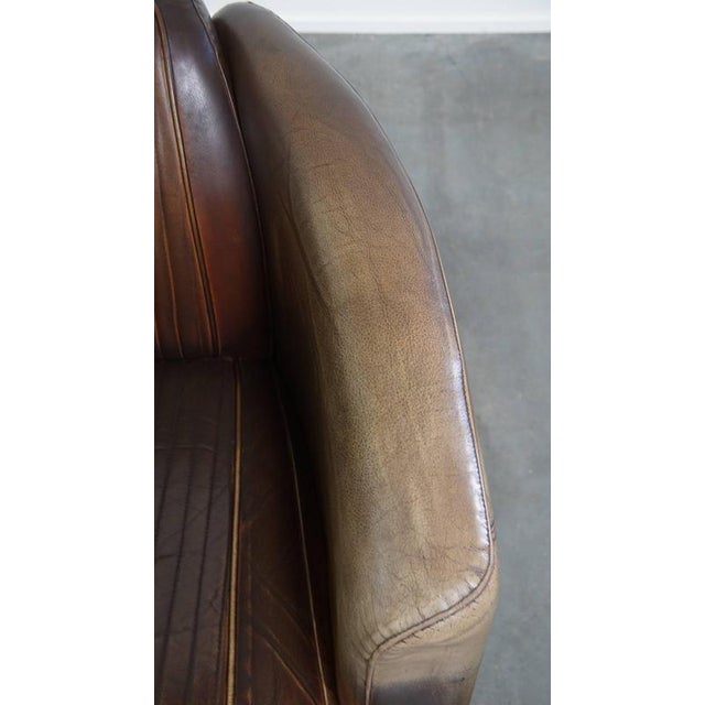 Brown Cowhide Leather Delta Chesterfield Aviator Armchair For Sale - Image 8 of 16