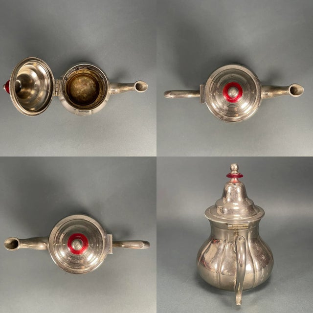 Antique Les Meilleurs Metal Blanc Silverplate Teapot French Marks For Sale - Image 9 of 12