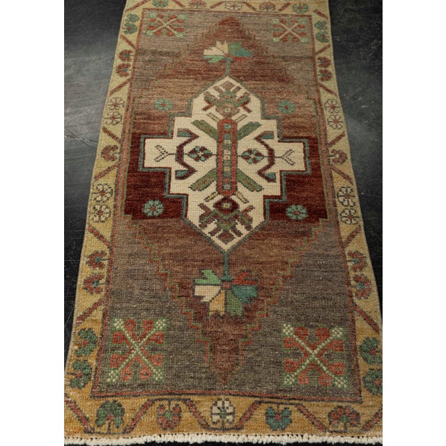 Turkish Mini Rug Oriental Hand Knotted Vintage Rug 1'8" x 3'3" #21187 Explore a curated collection of hallway runners,...