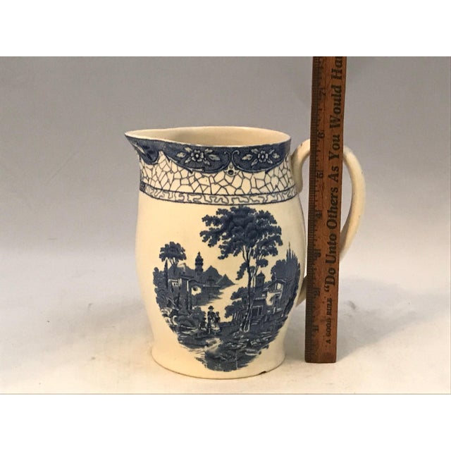 Early 20th Century Adams Blue Transferware Pitcher: English Landscape Jug For Sale - Image 10 of 10