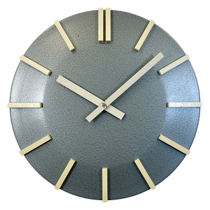 Industrial Grey Office Wall Clock from Pragotron, 1970s