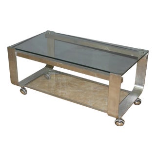 Coffee Table with Two Trays, 1970s For Sale