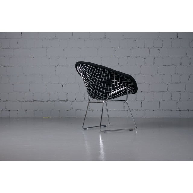 1980s Model 421 Diamond Armchair with Black Full Cover by Harry Bertoia for Knoll International, 1970s For Sale - Image 5 of 14
