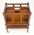 Faux Turned Wood Bamboo Canterbury Magazine Rack on Brass Casters Clean! For Sale - Image 12 of 15