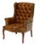 Vintage Tufted Faux Leather Wingback Armchair – Chesterfield Library Chair For Sale