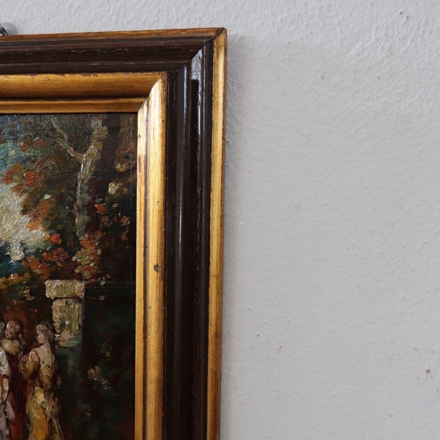 Adolphe Joseph Thomas Monticelli, Gallant Scene, 19th Century, Oil on Board, Framed For Sale - Image 4 of 14