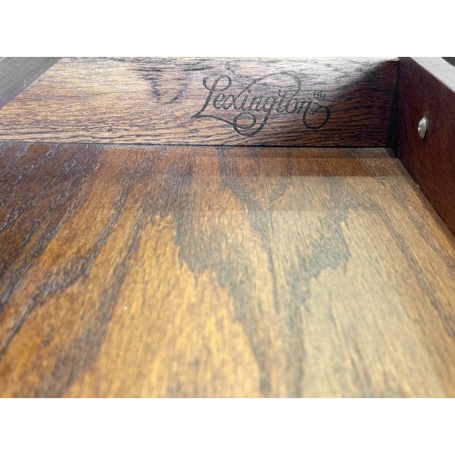 Wood Vintage Lexington Bob Timberlake Cherry Two-Drawer Side Table / End Table - Solid Wood, 26"w X 17"d X 25"h For Sale - Image 7 of 10
