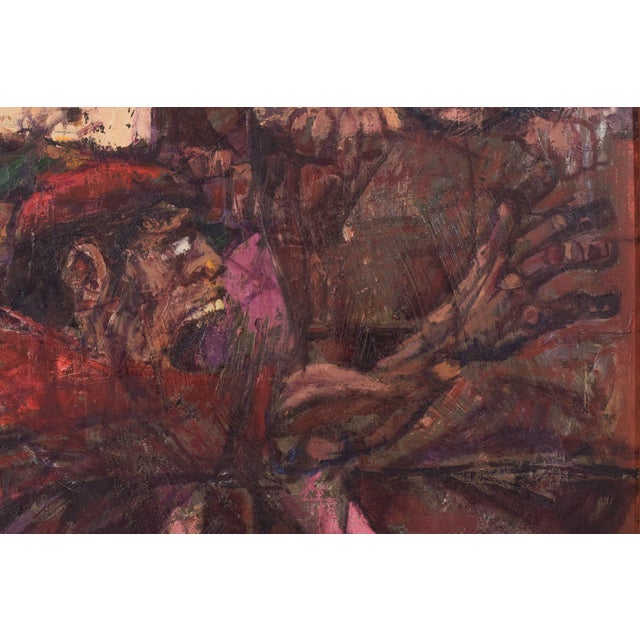 Alvaro, Battle Scene, 1960s, Oil on Canvas, Framed For Sale - Image 10 of 16