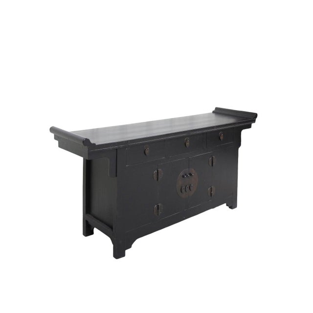 19th Century Antique Chinese Elm Everted Flange Altar Sideboard For Sale - Image 4 of 8