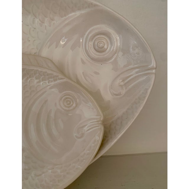 White Vintage Secla Portugal Fish Plates & Platter - Set of 6 For Sale - Image 8 of 8