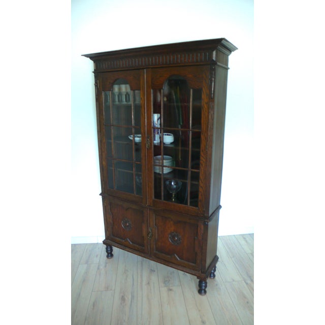 Antique Display Bookcase in Dark Nutwood, England, 1890s For Sale - Image 6 of 7