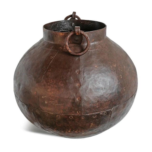 Mid 20th Century Vintage Solid Iron Pot For Sale - Image 5 of 7