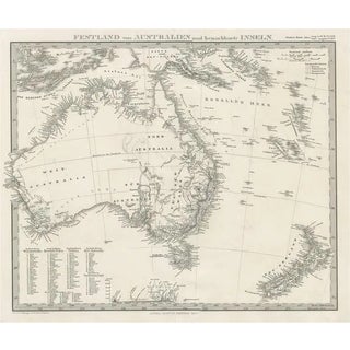 Antique German Map of Australia and New Zealand, 1857 For Sale
