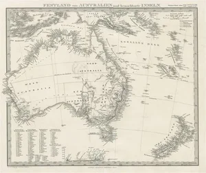 Antique German Map of Australia and New Zealand, 1857