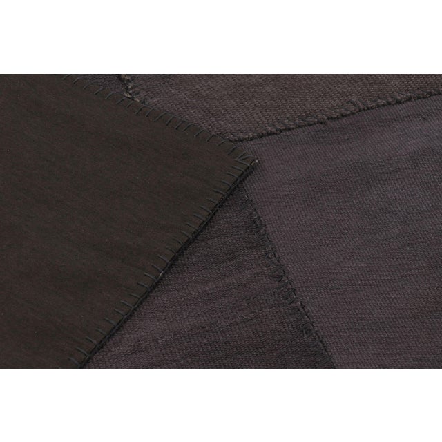 Black Vintage Turkish Patchwork Rug, in Brown and Charcoal Tones - Rug & Kilim For Sale - Image 8 of 10