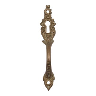 Antique Victorian Brass Music Cabinet Finger Pull For Sale