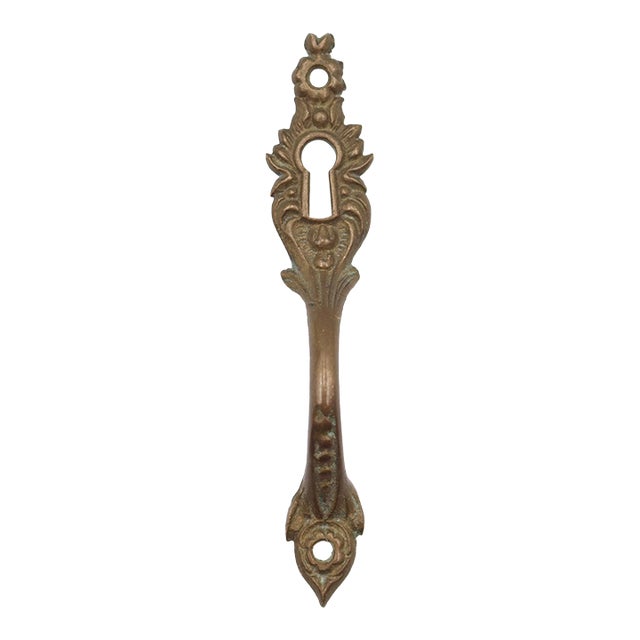 Antique Victorian Brass Music Cabinet Finger Pull For Sale
