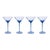 Malden 4-Piece Set Optic Martini Glasses, Cocktail Blue For Sale - Image 4 of 4