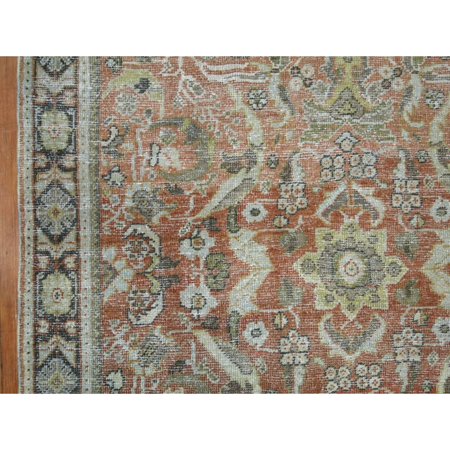 Persian Rustic Antique Persian Shabby Chic Mahal Rug - 4'7" x 6'9" For Sale - Image 3 of 6