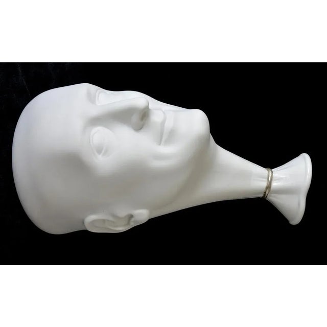 White Porcelain Man's Head Vase by Ilona Romule For Sale - Image 5 of 5