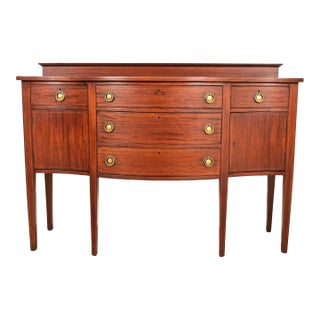 Baker Furniture Style Federal Inlaid Mahogany Sideboard Credenza For Sale