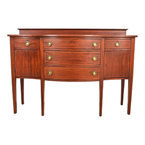 Baker Furniture Style Federal Inlaid Mahogany Sideboard Credenza