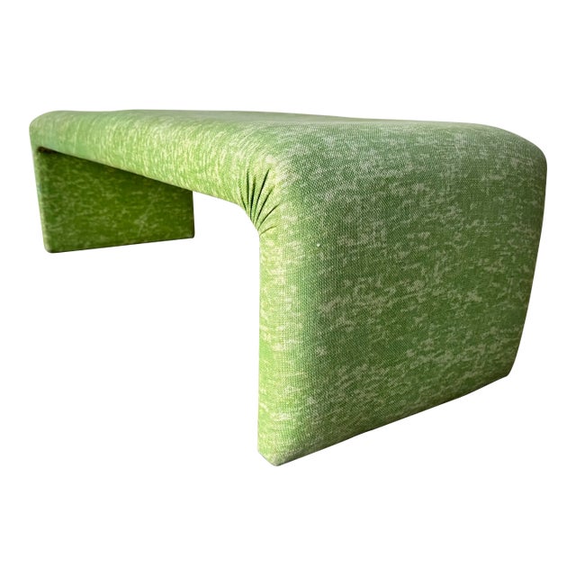 70s Postmodern Vladimir Kagan Style Upholstered Waterfall Bench/ Sold For Sale