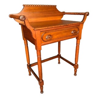 American Victorian Poplar Wash Stand With Drawer & Towel Bars, Circa 1880 For Sale