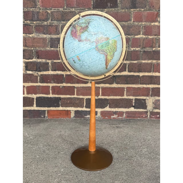 Mid-Century Modern Vintage Replogle Floor Globe For Sale - Image 3 of 12